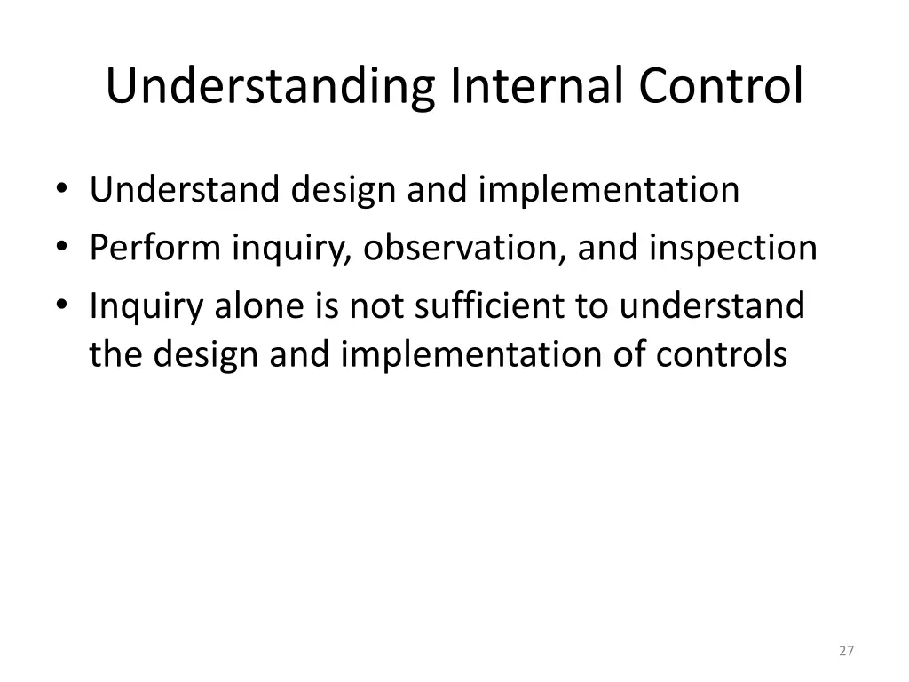 understanding internal control