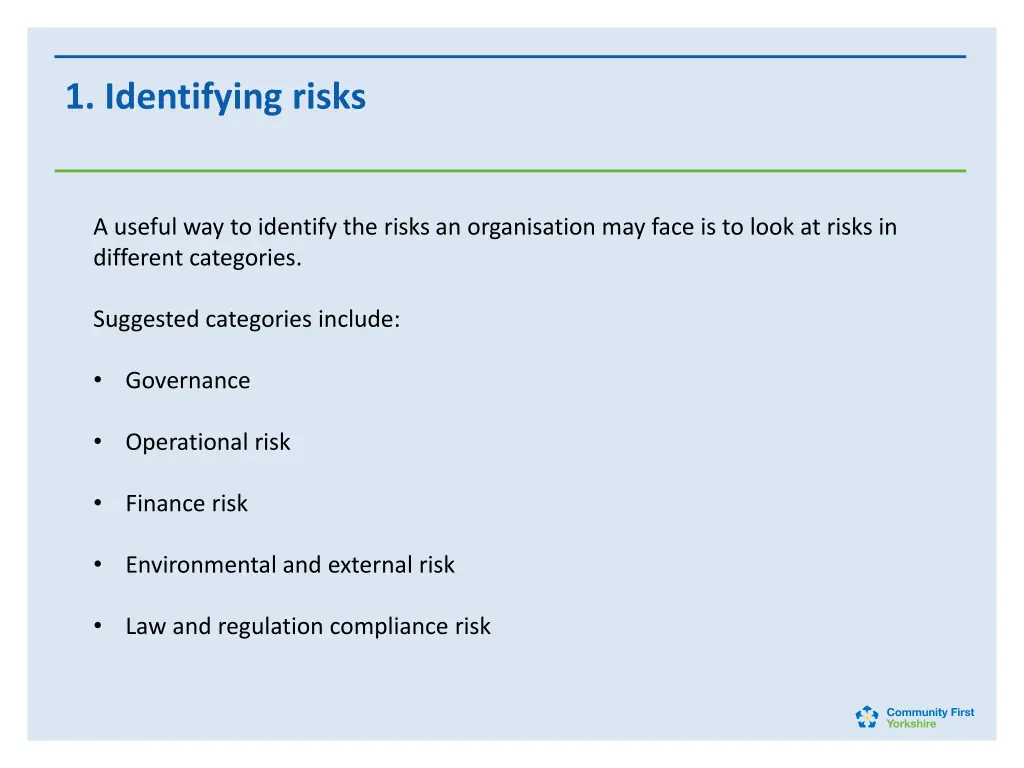 1 identifying risks