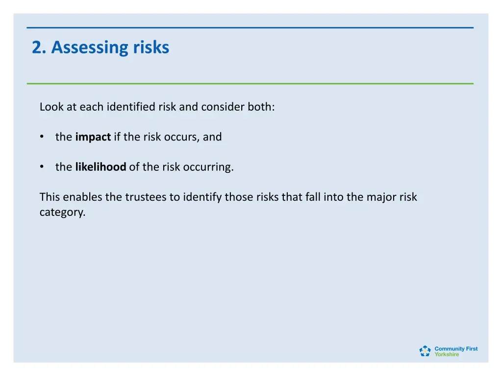 2 assessing risks