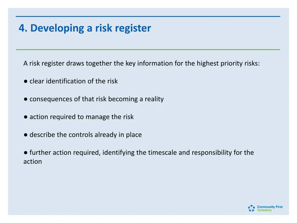 4 developing a risk register