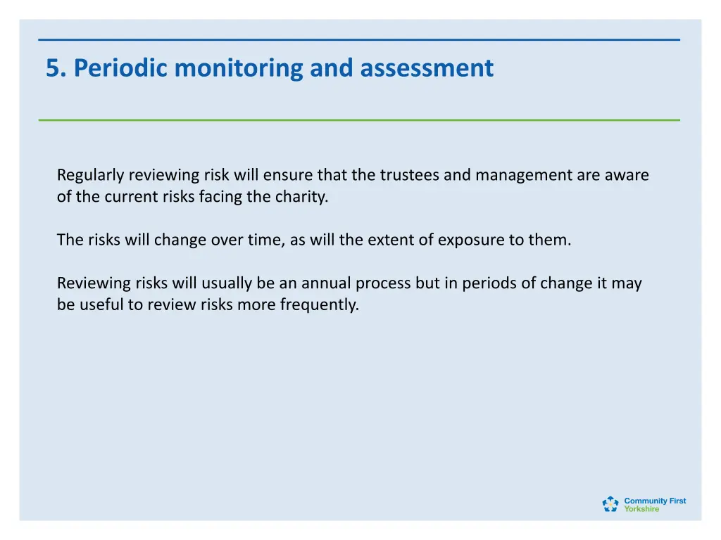 5 periodic monitoring and assessment