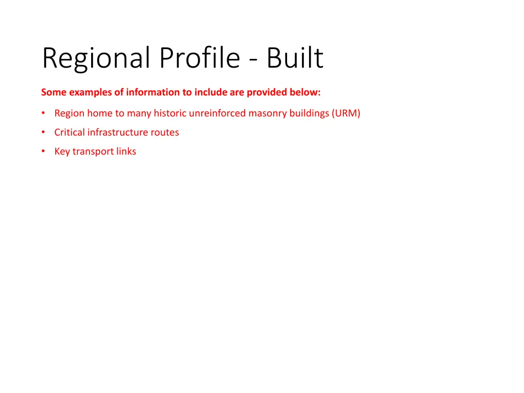 regional profile built