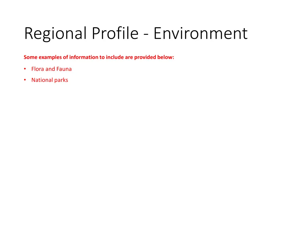 regional profile environment