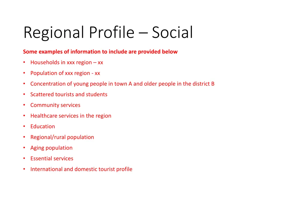 regional profile social