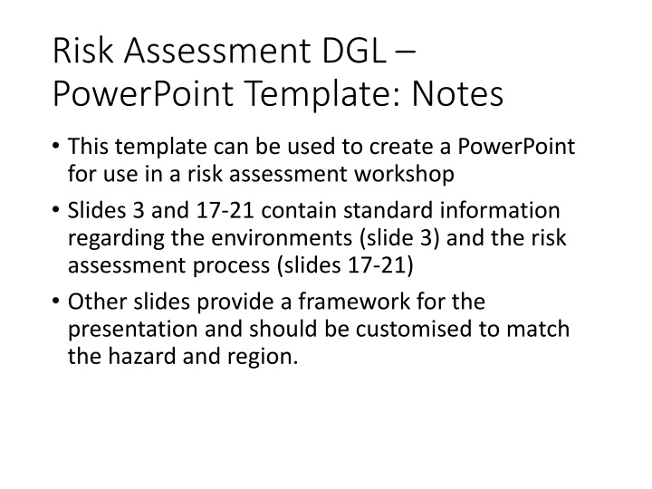 risk assessment dgl powerpoint template notes