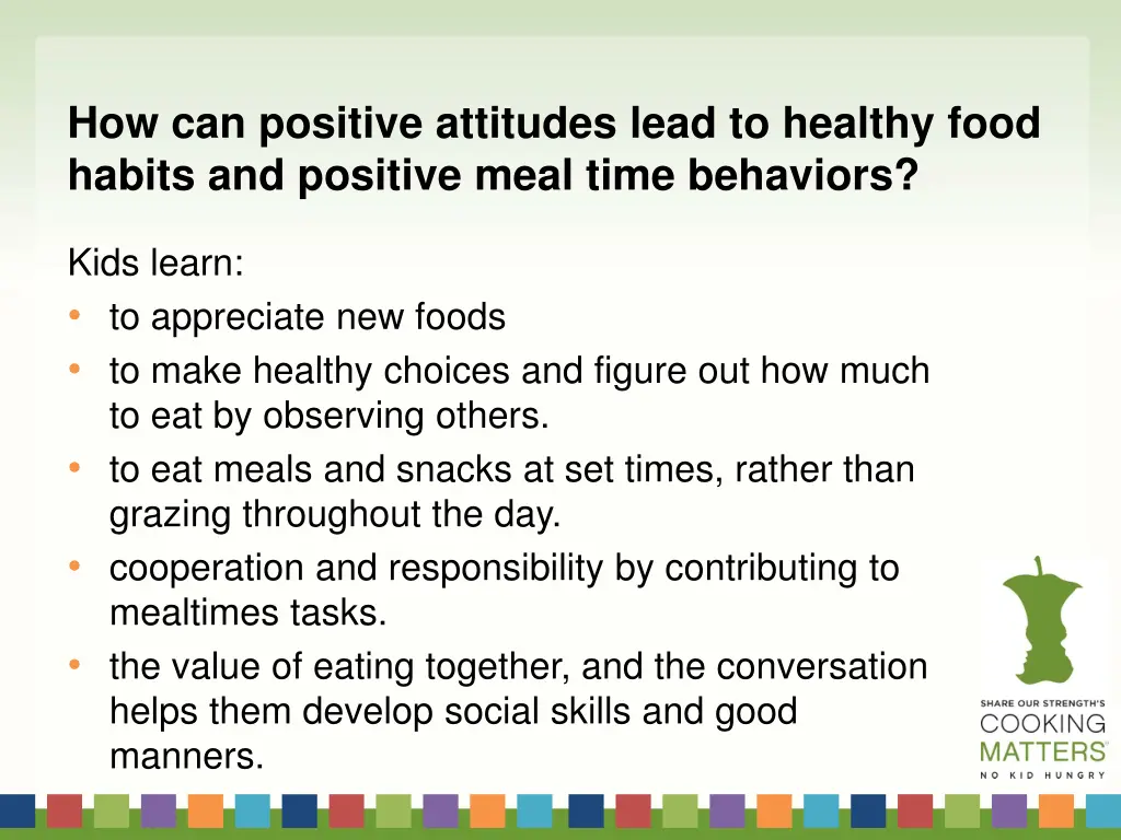 how can positive attitudes lead to healthy food