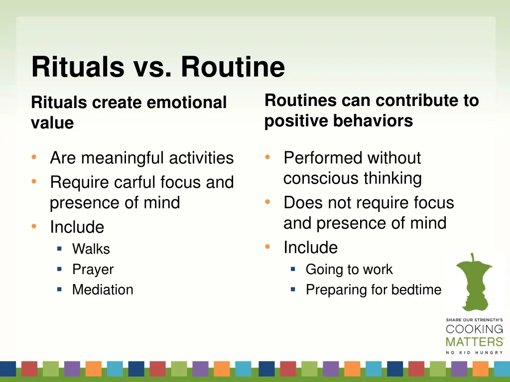 rituals vs routine