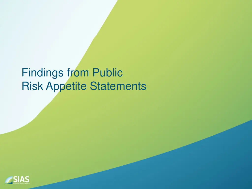 findings from public risk appetite statements