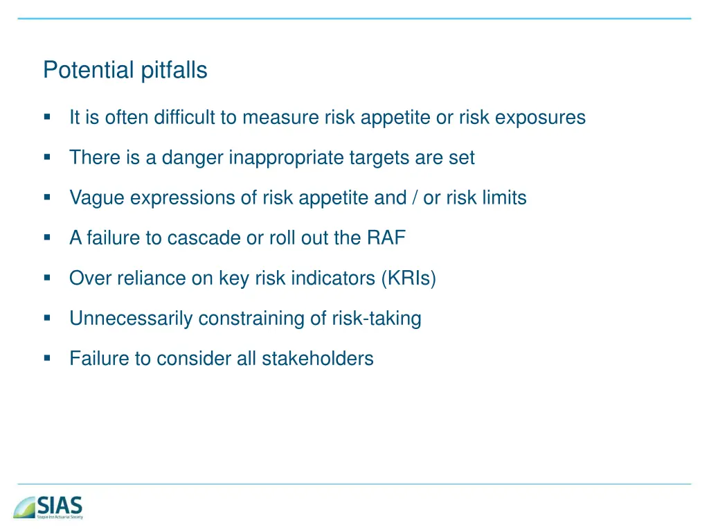 potential pitfalls