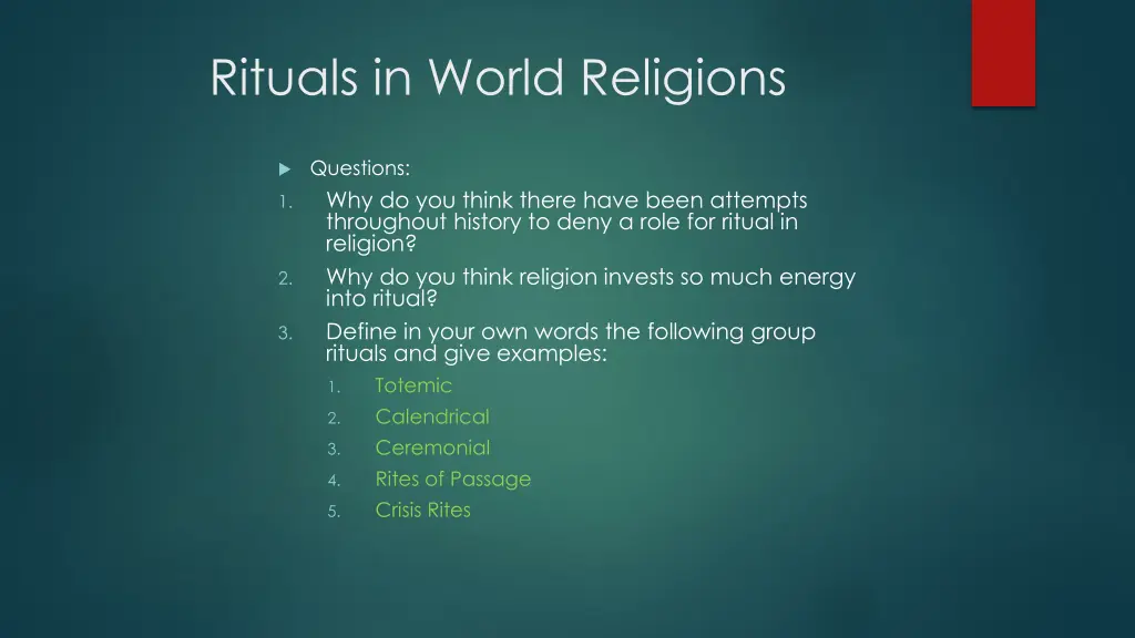 rituals in world religions