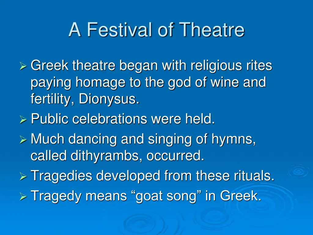 a festival of theatre