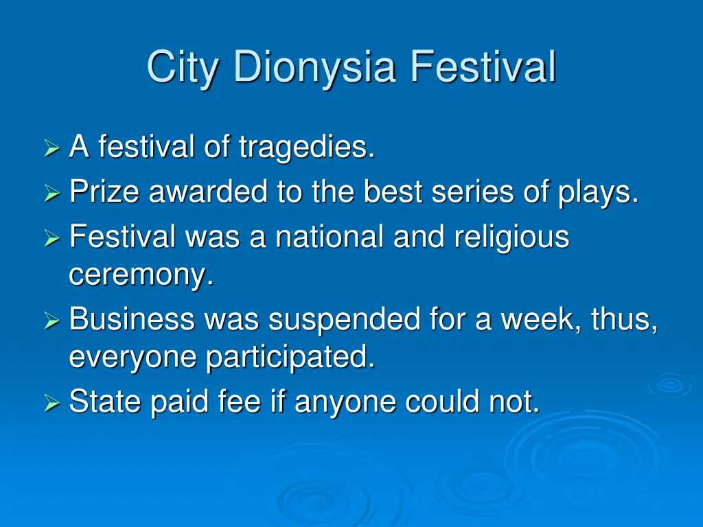 city dionysia festival