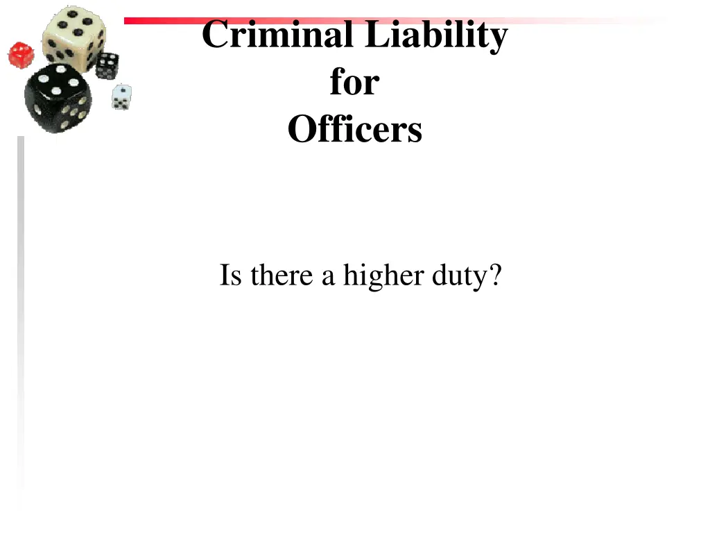 criminal liability for officers