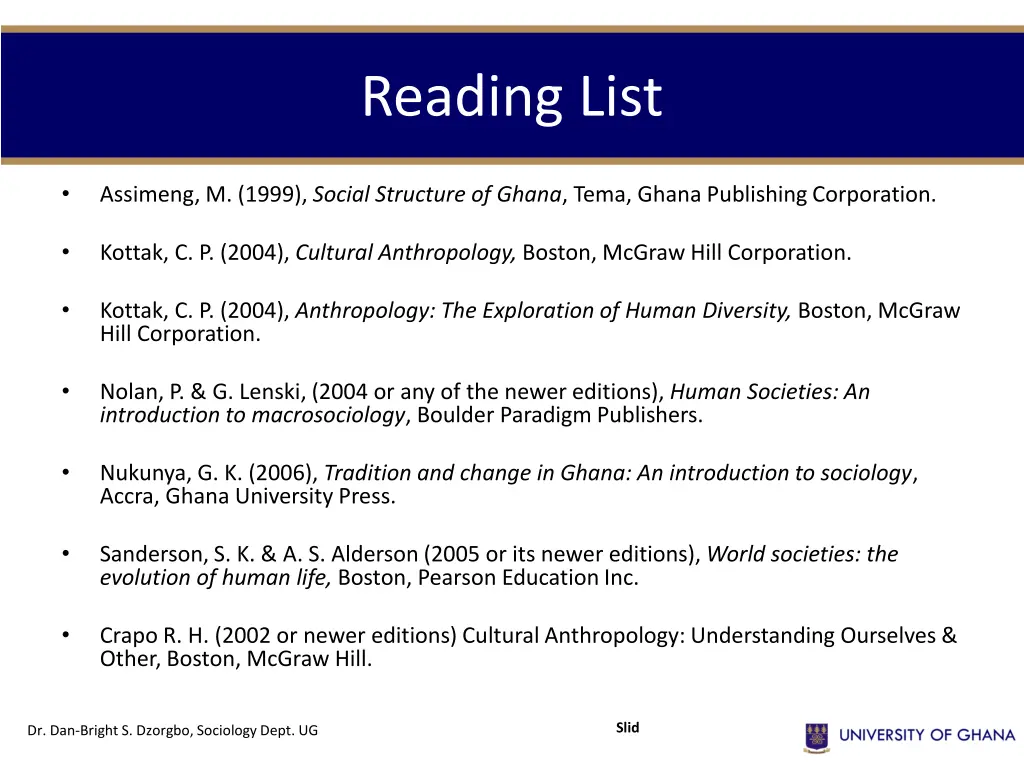 reading list