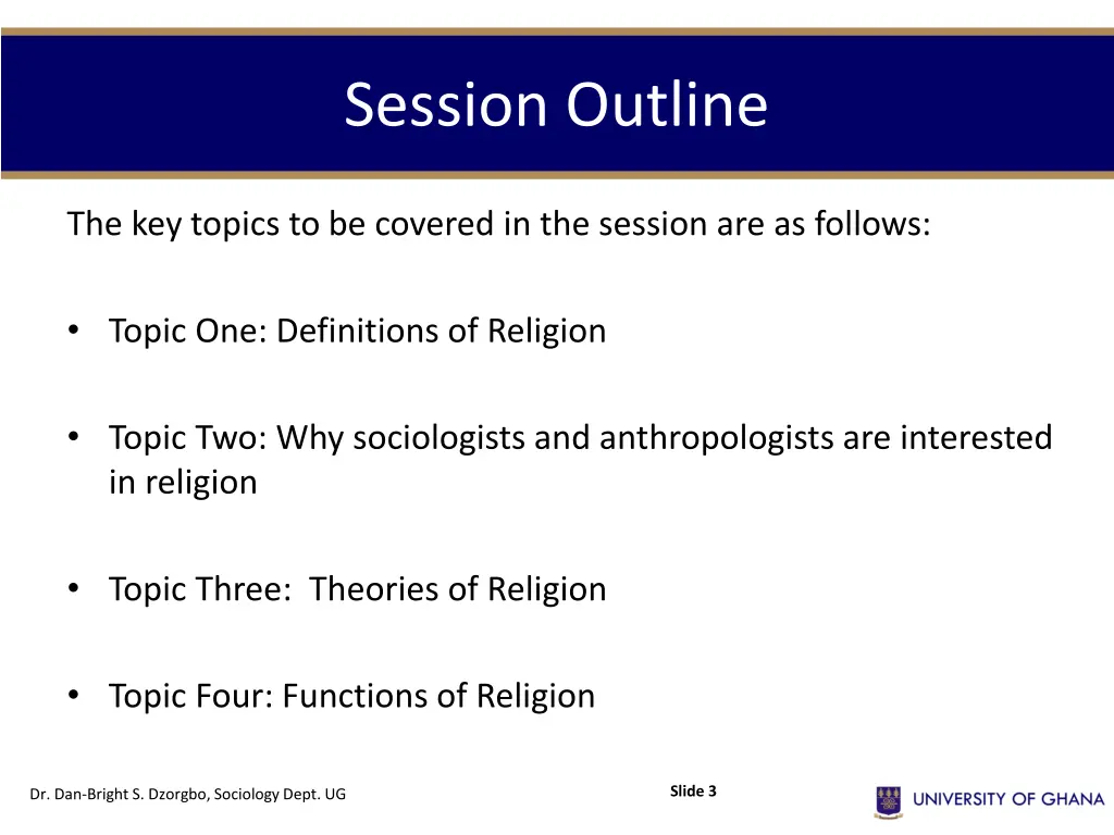 session outline