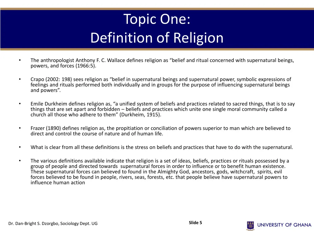 topic one definition of religion