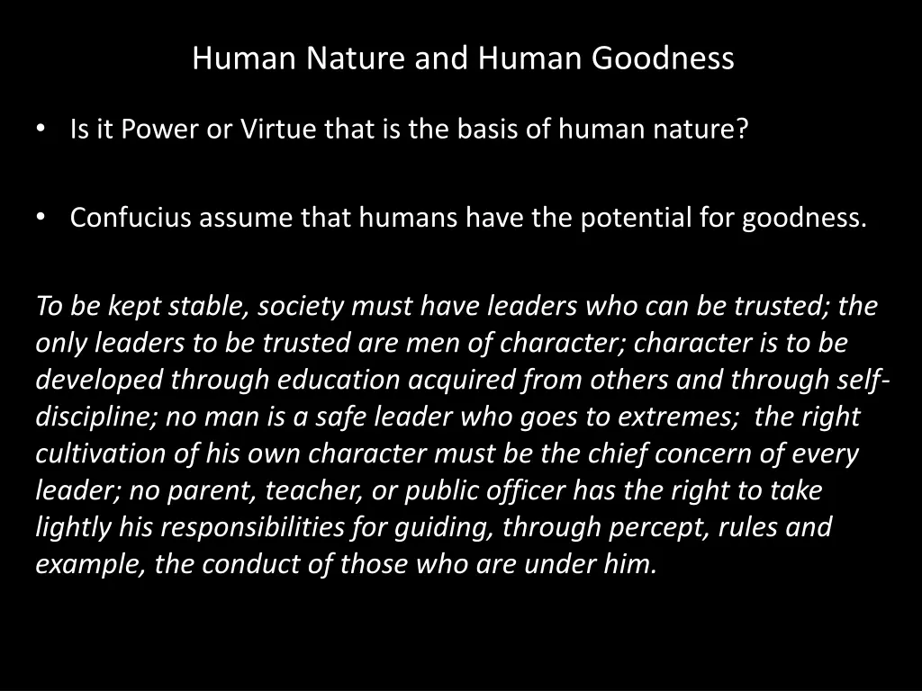 human nature and human goodness