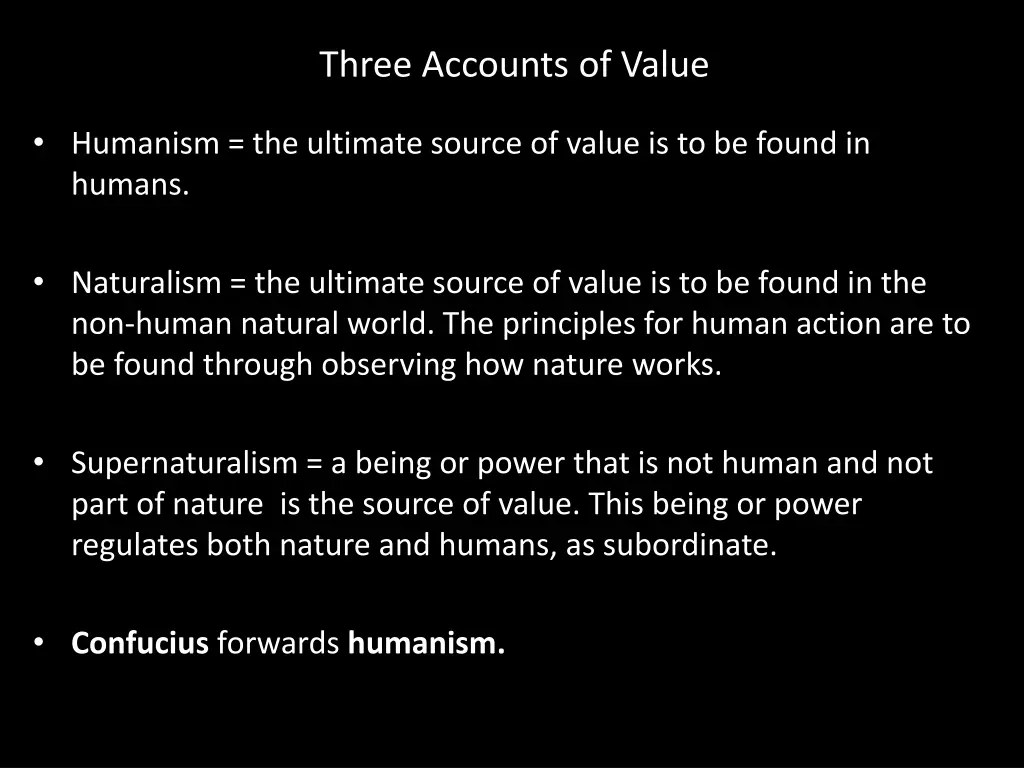 three accounts of value