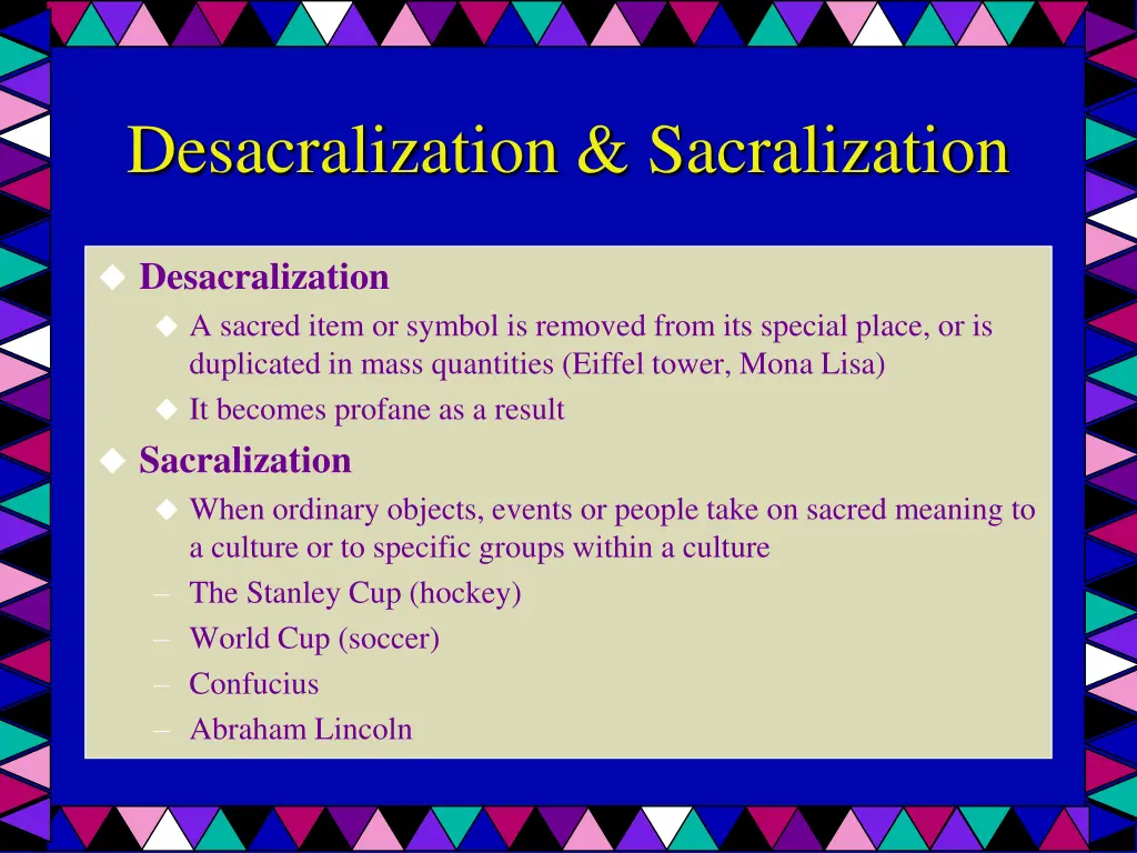 desacralization sacralization