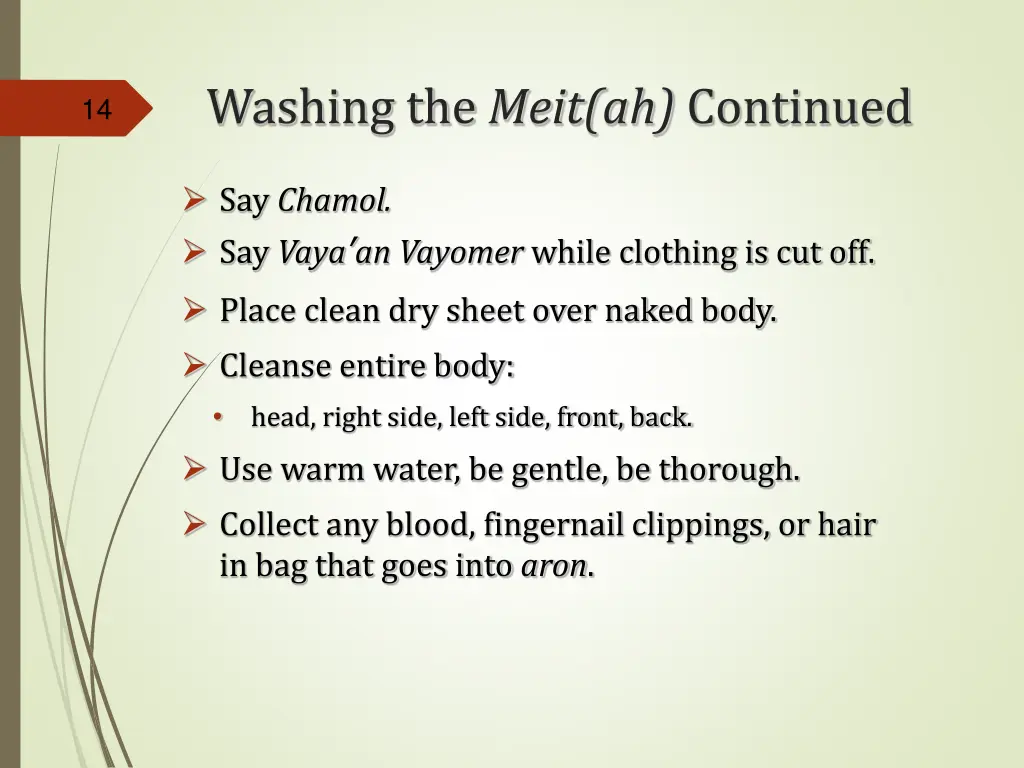 washing the meit ah continued