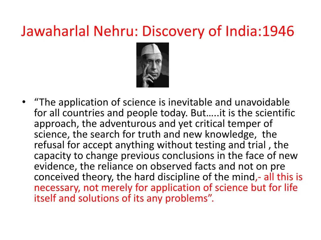 jawaharlal nehru discovery of india 1946