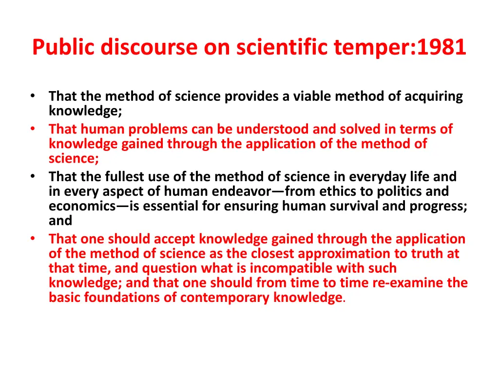 public discourse on scientific temper 1981