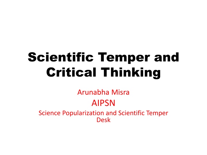 scientific temper and critical thinking