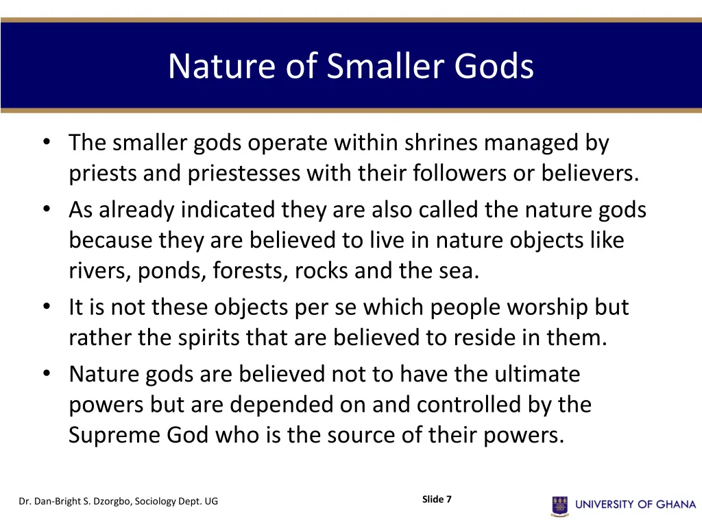 nature of smaller gods