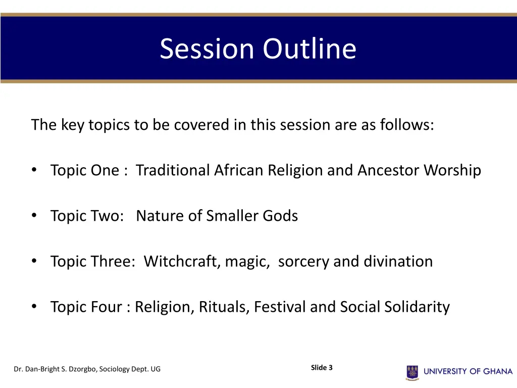 session outline