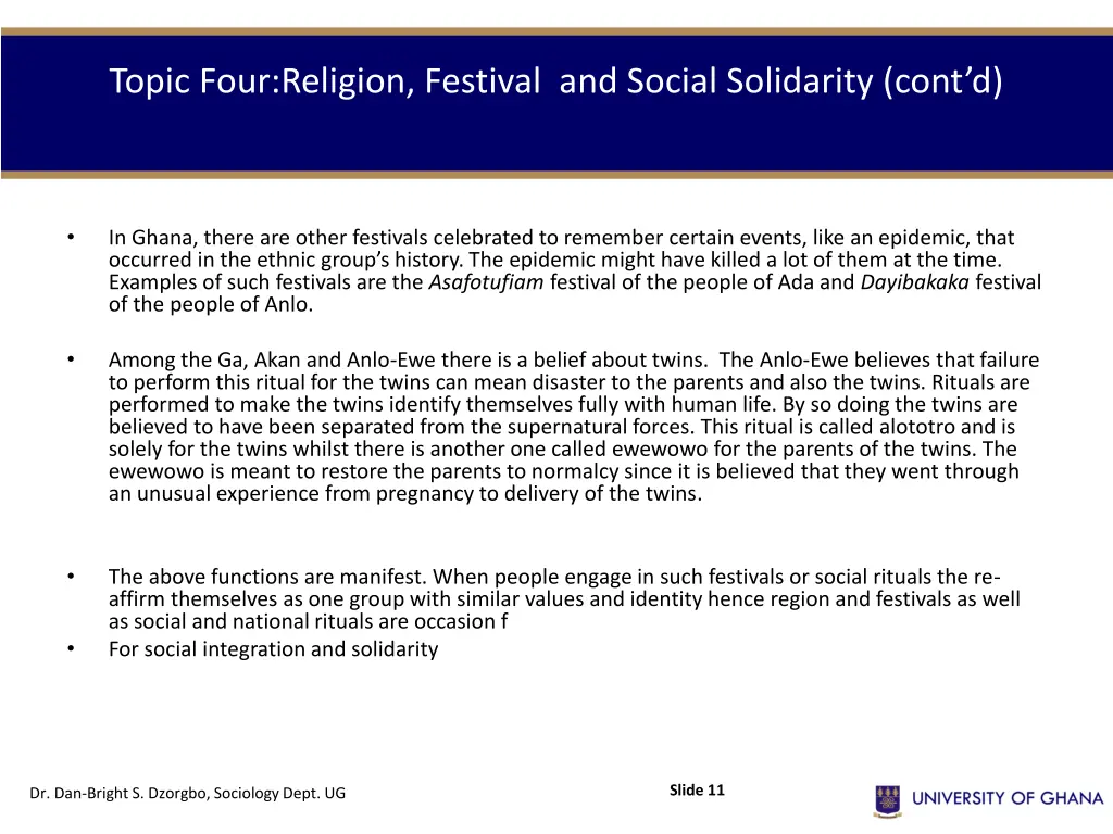 topic four religion festival and social