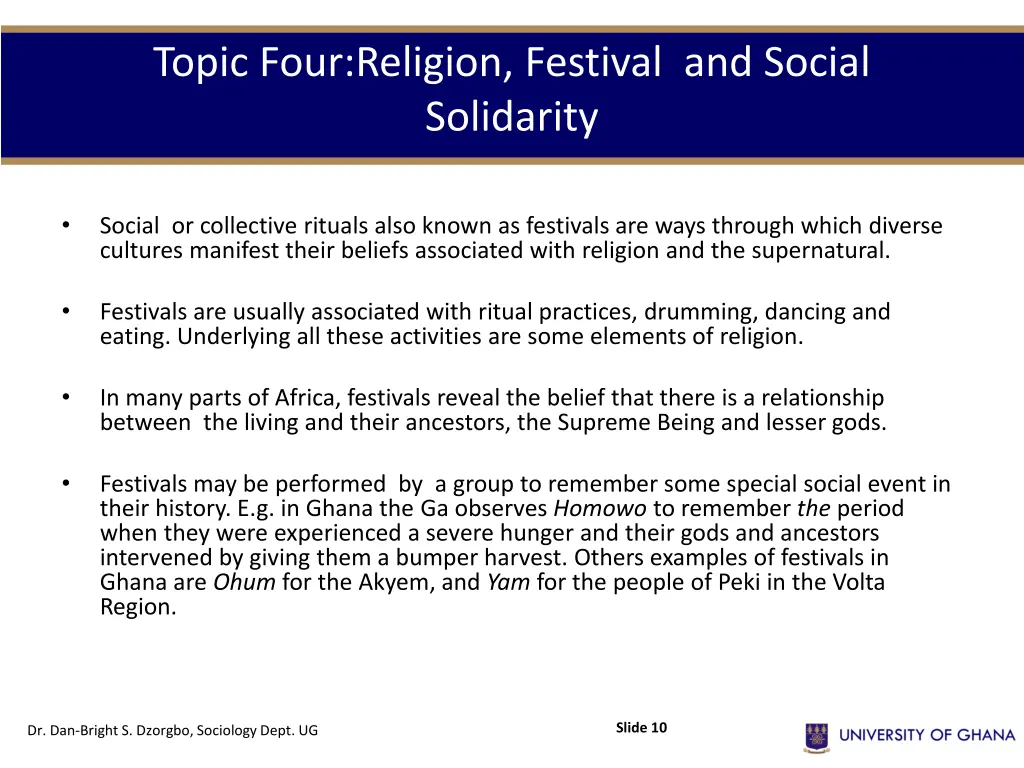 topic four religion festival and social solidarity