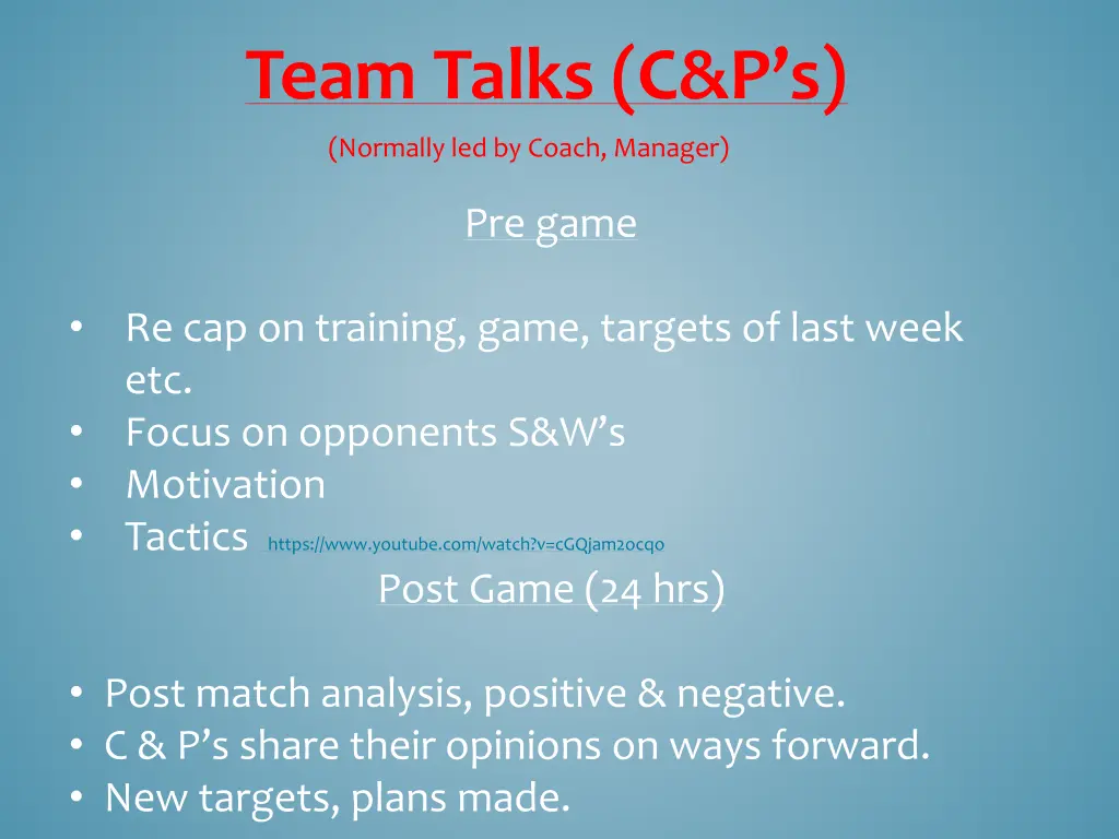 team talks c p s