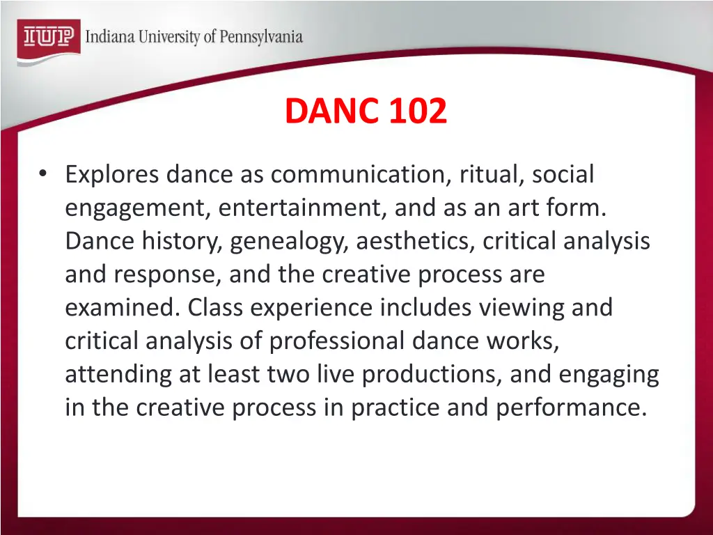 danc 102