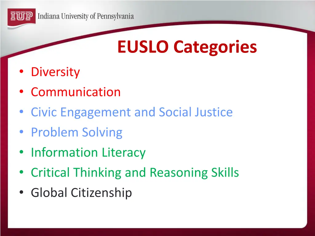 euslo categories