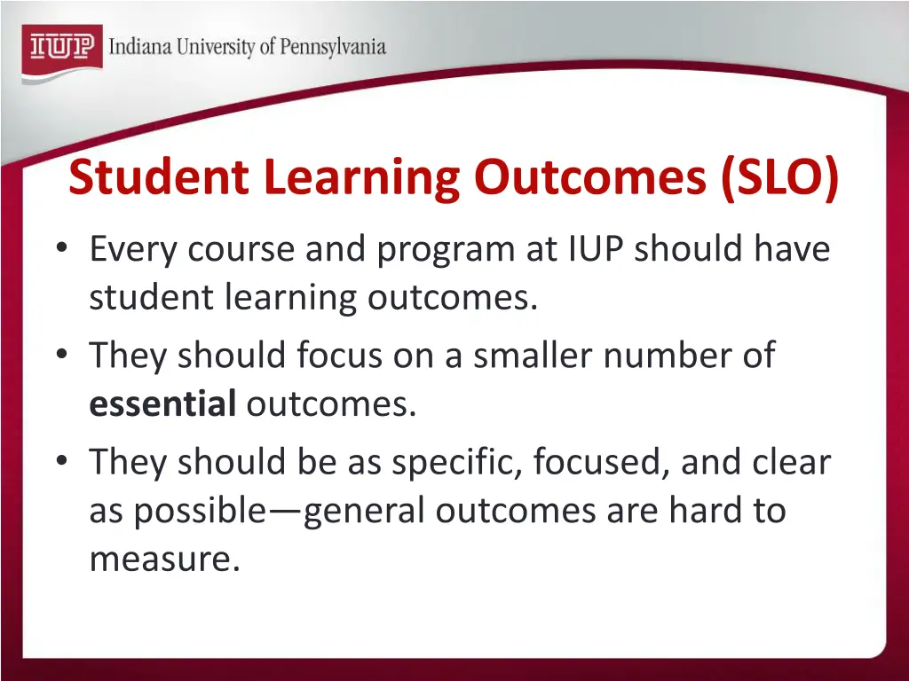 student learning outcomes slo every course