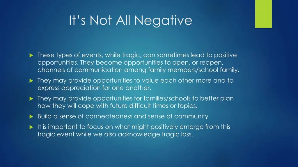 it s not all negative