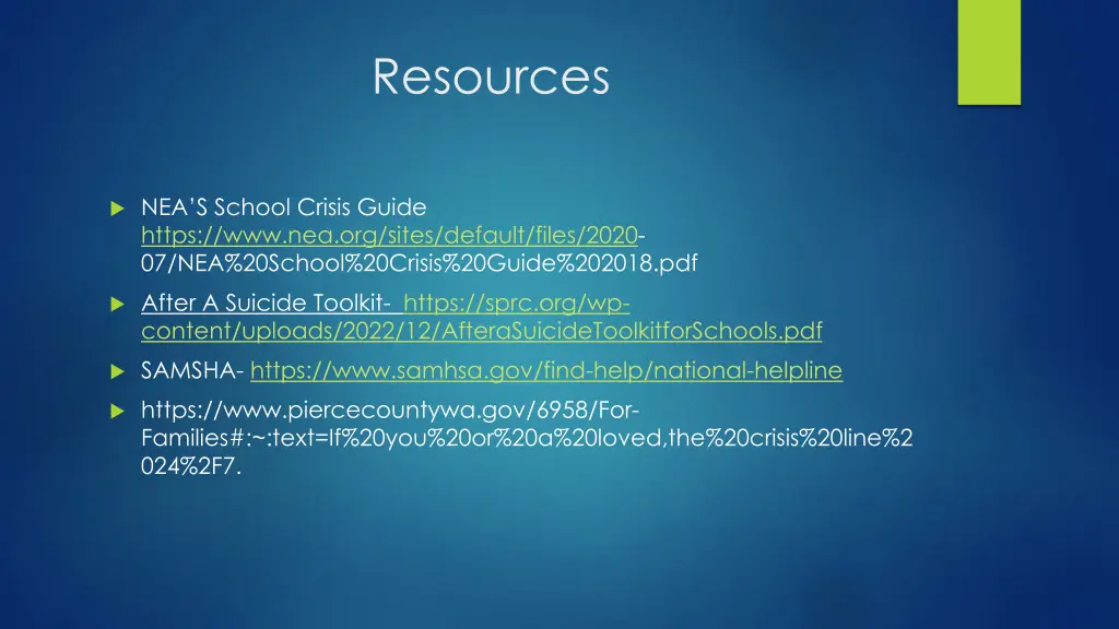 resources