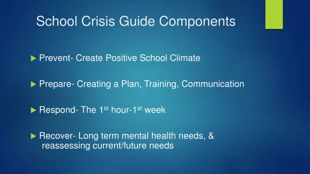 school crisis guide components