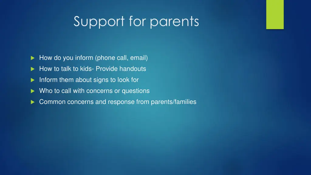 support for parents