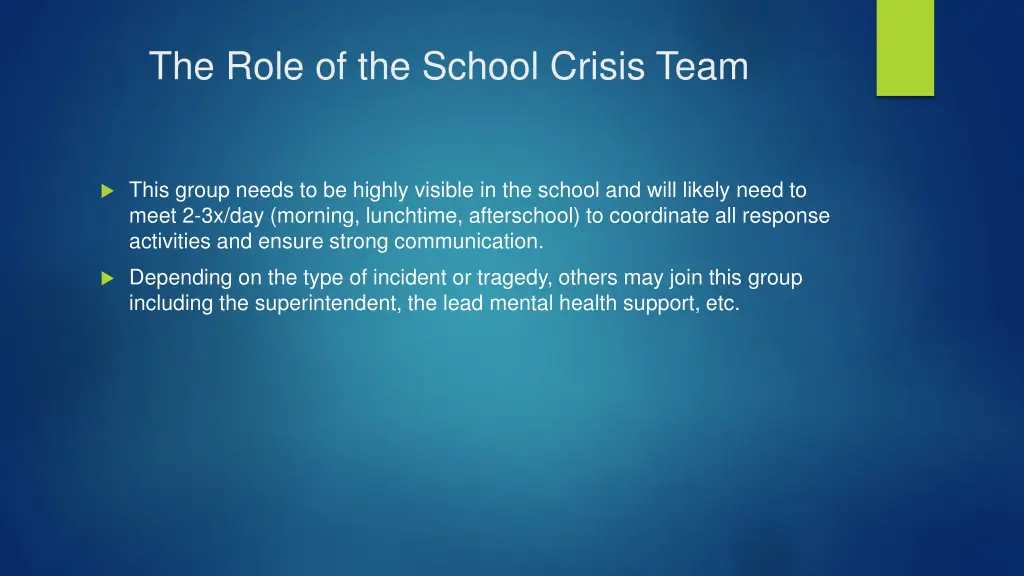 the role of the school crisis team