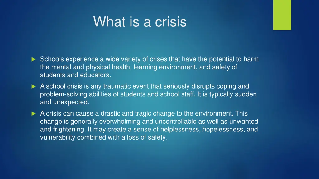 what is a crisis