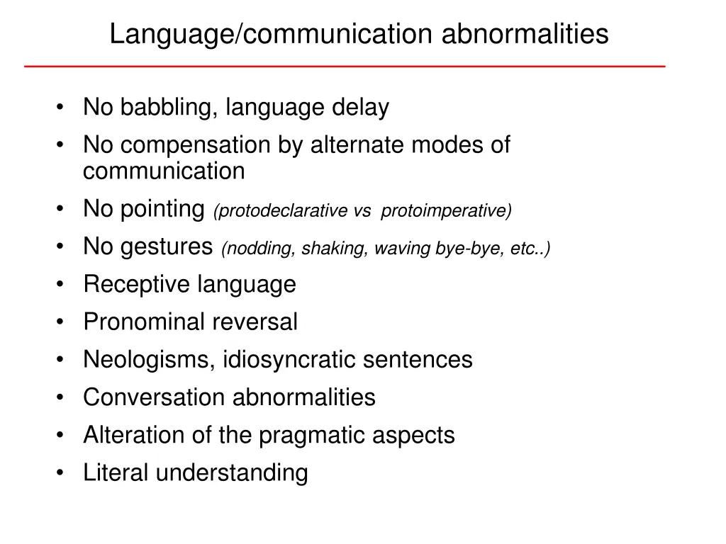 language communication abnormalities