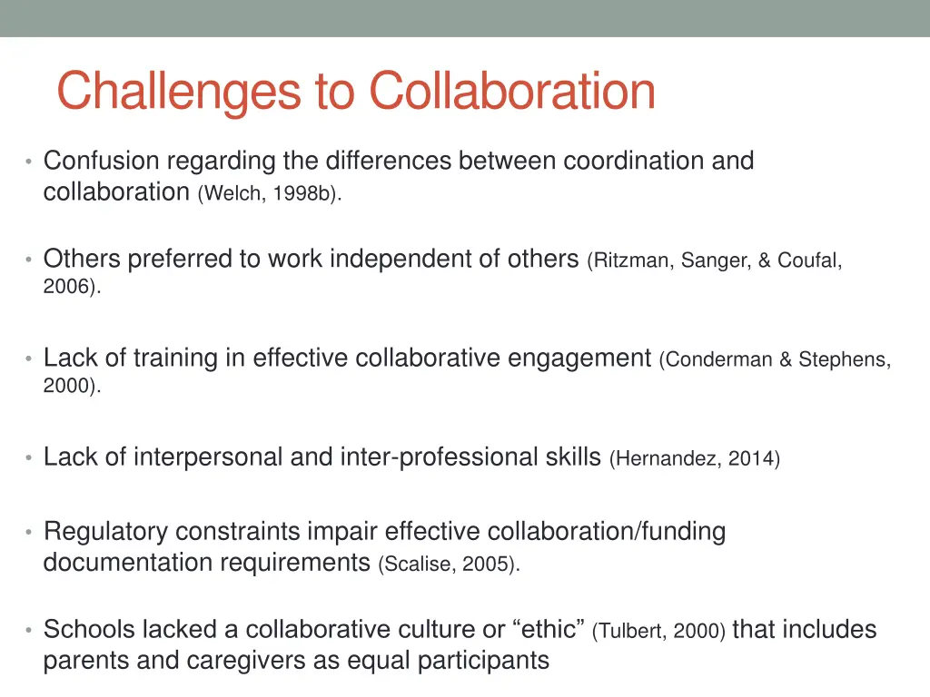 challenges to collaboration