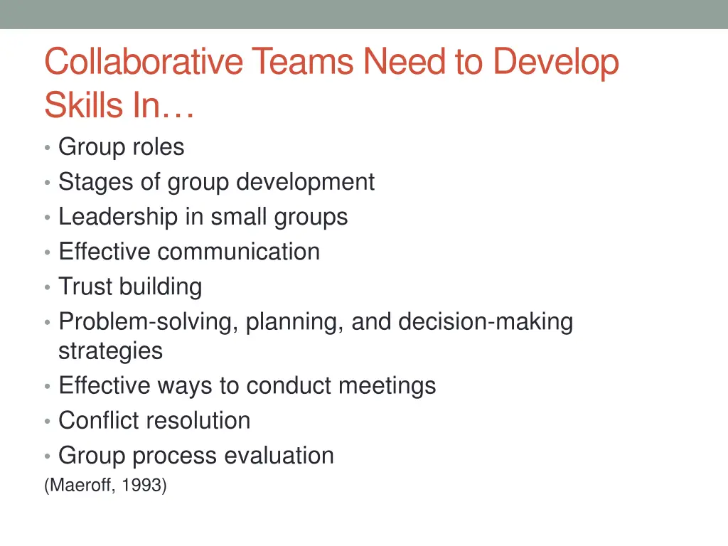 collaborative teams need to develop skills