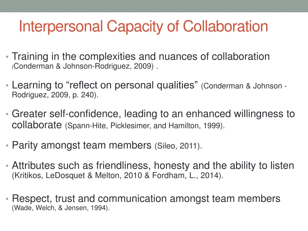 interpersonal capacity of collaboration