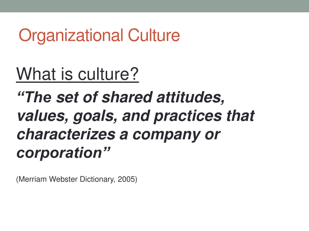 organizational culture