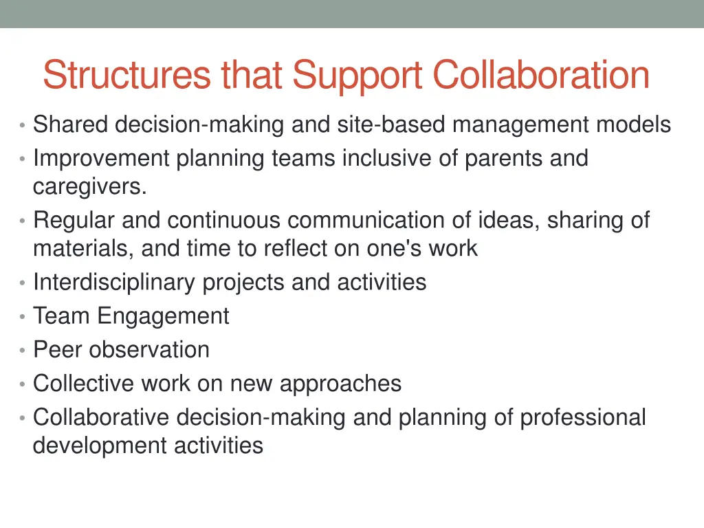 structures that support collaboration