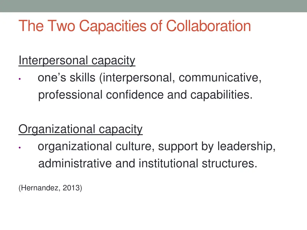 the two capacities of collaboration