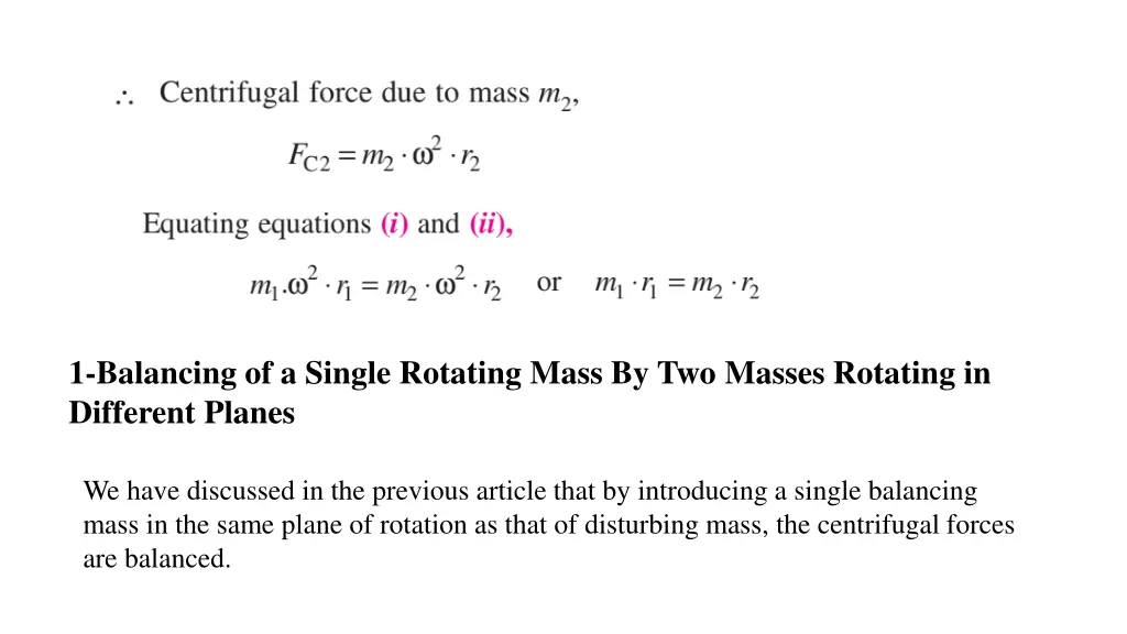 1 balancing of a single rotating mass