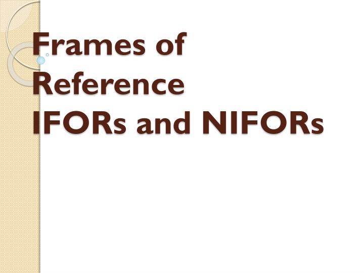 frames of reference ifors and nifors